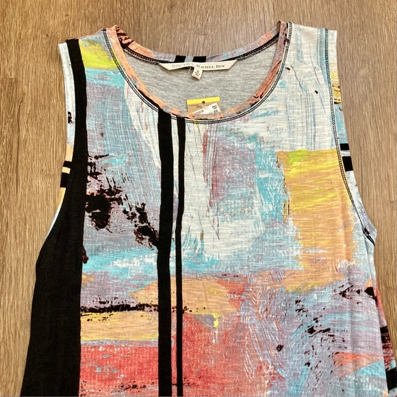 Rachel Roy Abstract Print Maxi Dress - Black and Multicolor Lined Size Medium - Picture 4 of 16